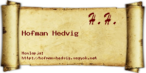 Hofman Hedvig névjegykártya